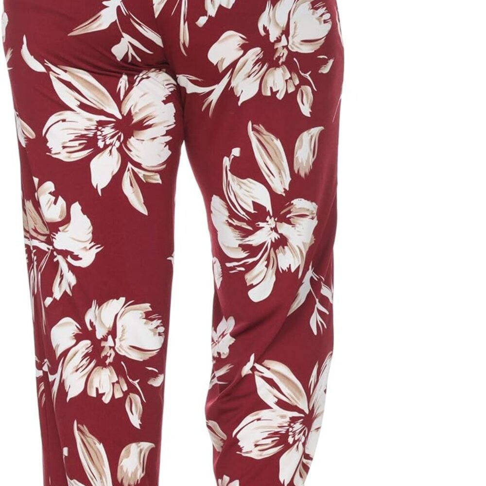 Women's Floral High Waist Wide Leg Palazzo Pants - Perfect for Casual Elegance - Picture 4 of 5